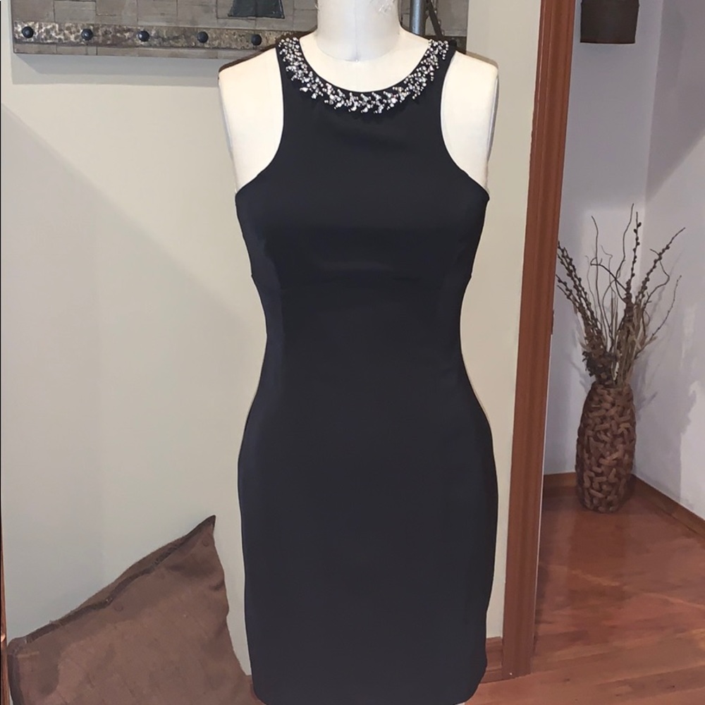 EXPRESS BEADED DRESS SIZE 4 black short